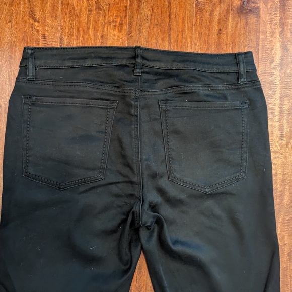 Blue Faith Rhinestones Mid Rise Stretch Straight Leg Black Jeans. Women's 12 - Picture 3 of 5